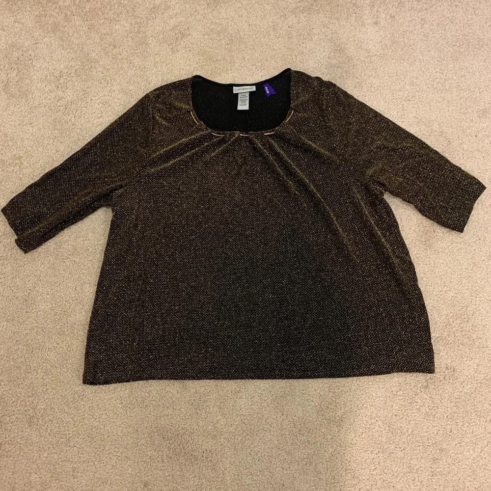 Catherines 3/4 Sleeve Sparkly Blouse